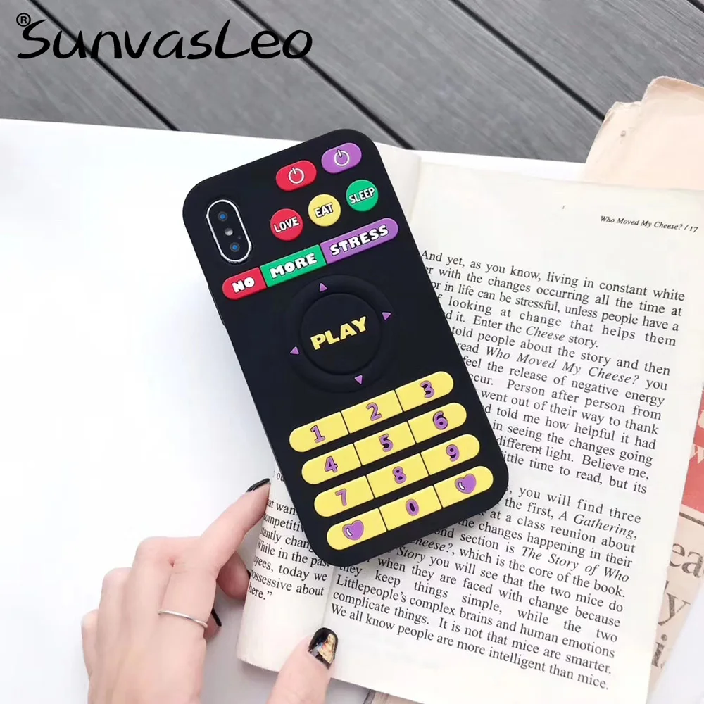 Remote Control Для iPhone 6 6s 7 8 Plus X XS XR XS Max 3D мороженое и пульт дистанционного управления мультяшный Мягкий силиконовый чехол анти-капля задняя крышка телефона - Цвет: Remote Control