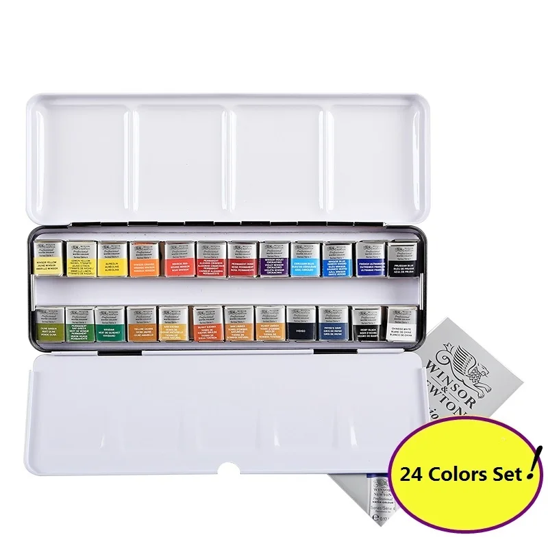 Winsor&Nowton 12/24 Senior painter Watercolor Paint artist special Professional Pigment Porcelain Enamel Packing made in France