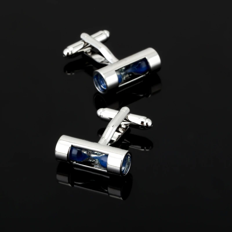 

High quality men's shirts Cufflinks Blue hourglass shaped Cufflinks 10 double sale free shipping