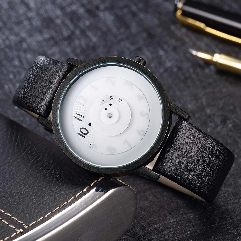 Модные креативные часы для мужчин 2020 роскошные брендовые кварцевые с кожаным