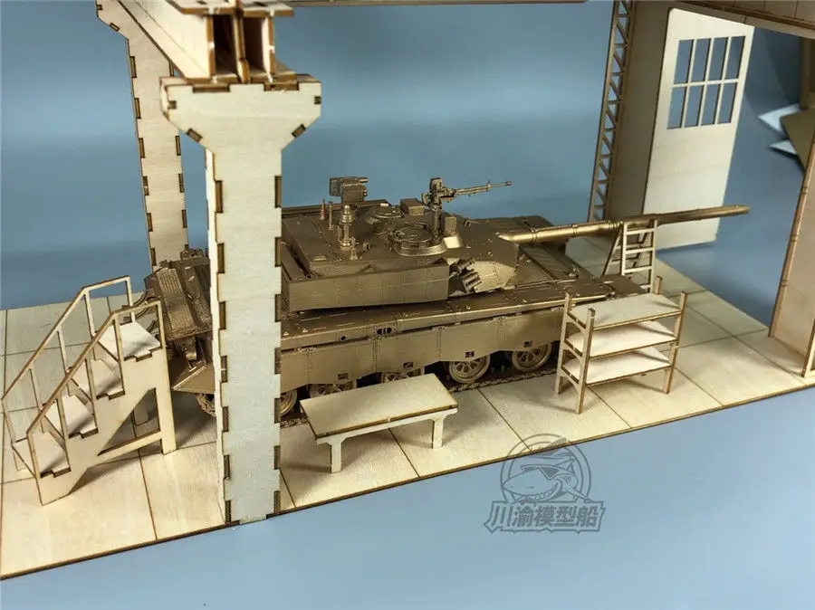 Масштаб 1/35 фабрика танков гаражный ремонтный цех танк картина DIY набор