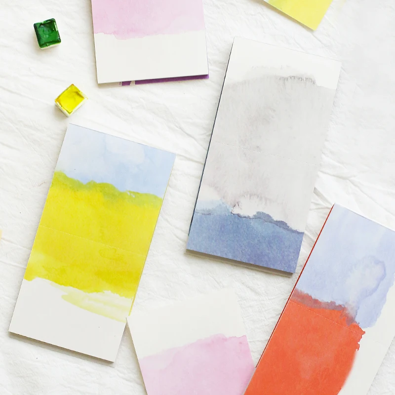Пачка 30 лист свежей акварели градация вода отражение цвет кусок затенение коллаж