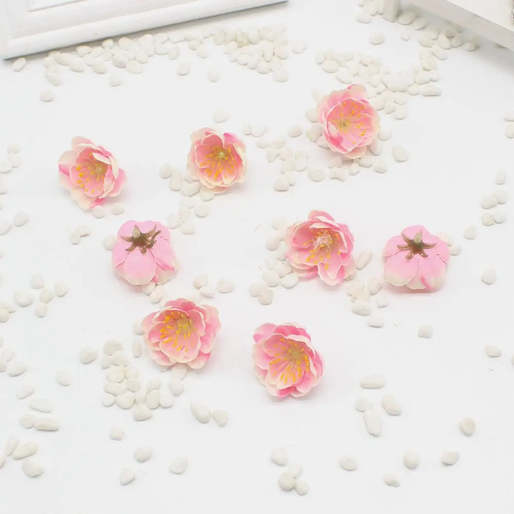 10 шт. мини вишневая ткань цветок сливы искусственный Детский Шелковый букет