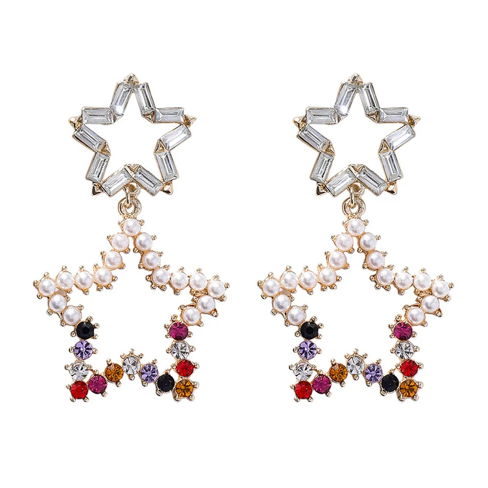 2019 новый милый Серебряные Иглы Серьги искусственный жемчуг горный хрусталь