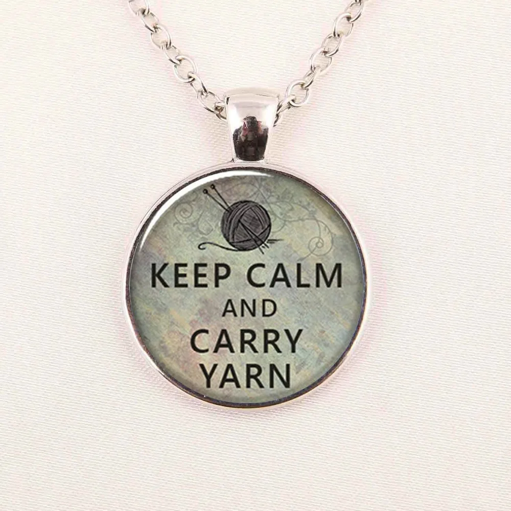 Оптовая продажа ожерелье из круглого стекла подвеска с надписью Keep Calm and Love