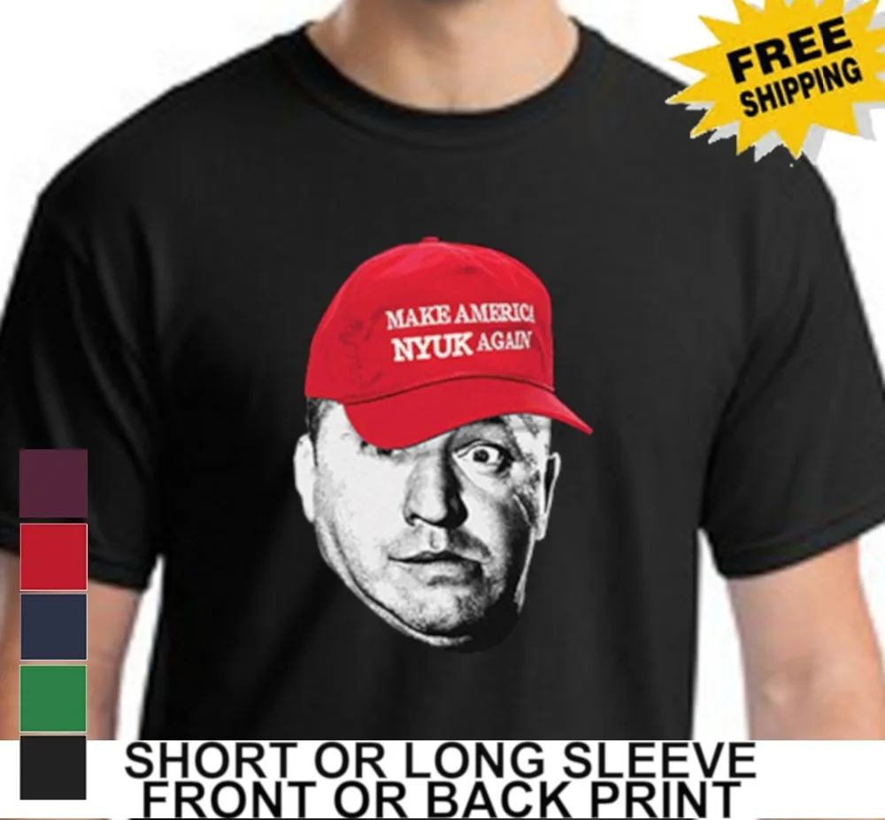 Мужская футболка с принтом Three Stooges Make America Nyuck Again Trump короткая креативная Футболка