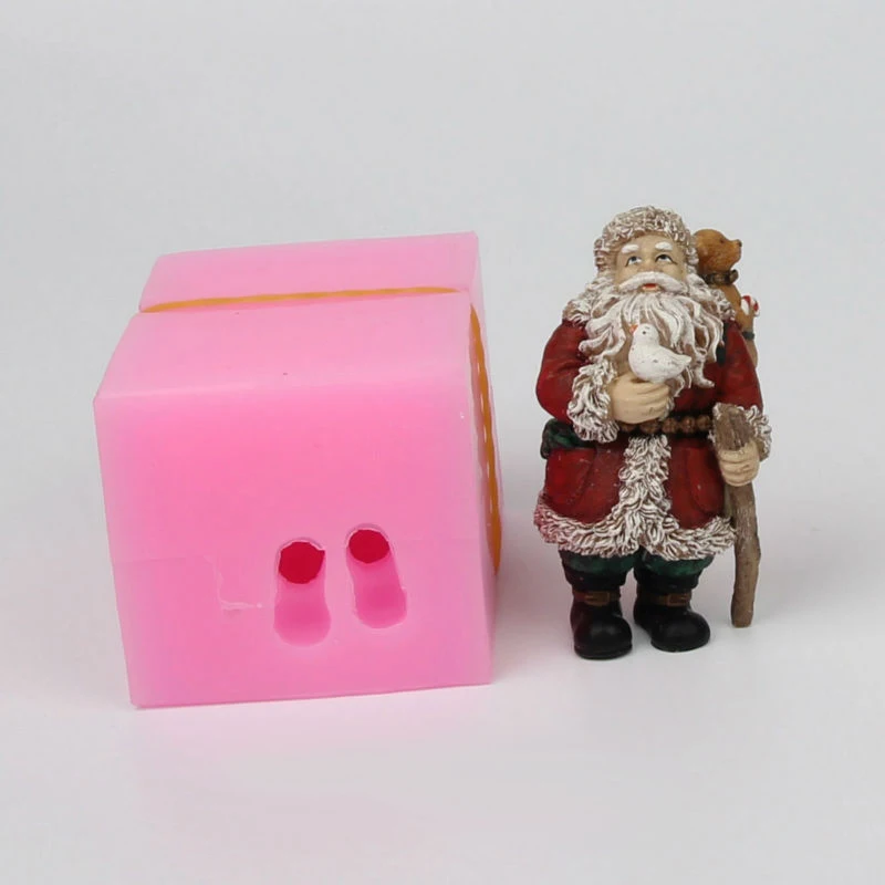 DIY 3d santa Christmas man Food-grade handmade silicone soap cake decoration candle mold | Дом и сад