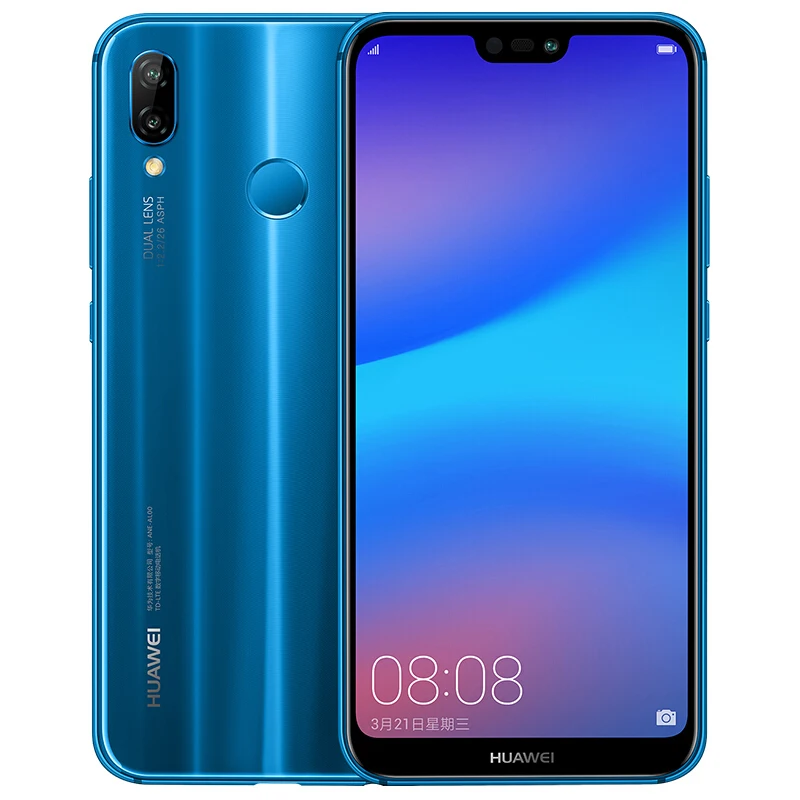 Huawei Nova 3e Android 8 0 5 84 дюймов Восьмиядерный мобильный телефон 4 ГБ ОЗУ 64 Гб 128 ПЗУ 24MP 16MP