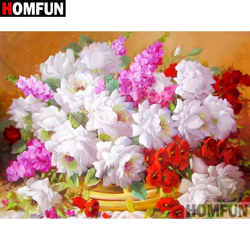 

Алмазная 5D картина HOMFUN A02621 «сделай сам», полноразмерная/круглая вышивка крестиком «Цветущий цветок», подарок для домашнего декора