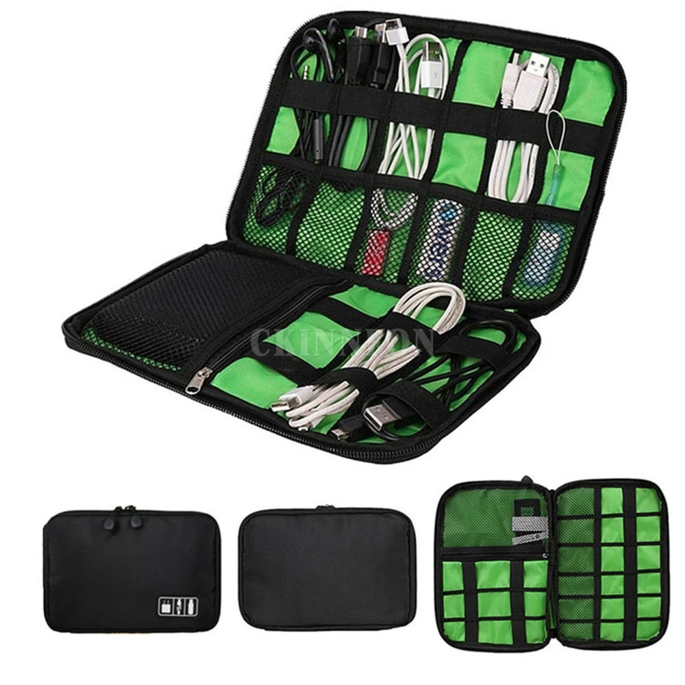 

100Pcs/Lot Electronic Accessories Bag Hard Drive Organizers Earphone Cables USB Flash Drives Travel Case Digital Picnic Bag
