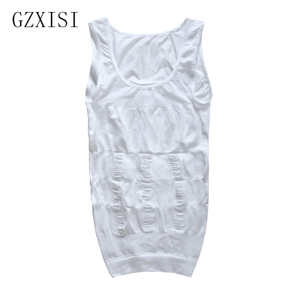 

GZXISI Men'S Slim Body Shaper Tummy Belly Fatty Underwear Vest T Shirt Corset Shapewear Sleeveless O-Neck Plus Size XXL