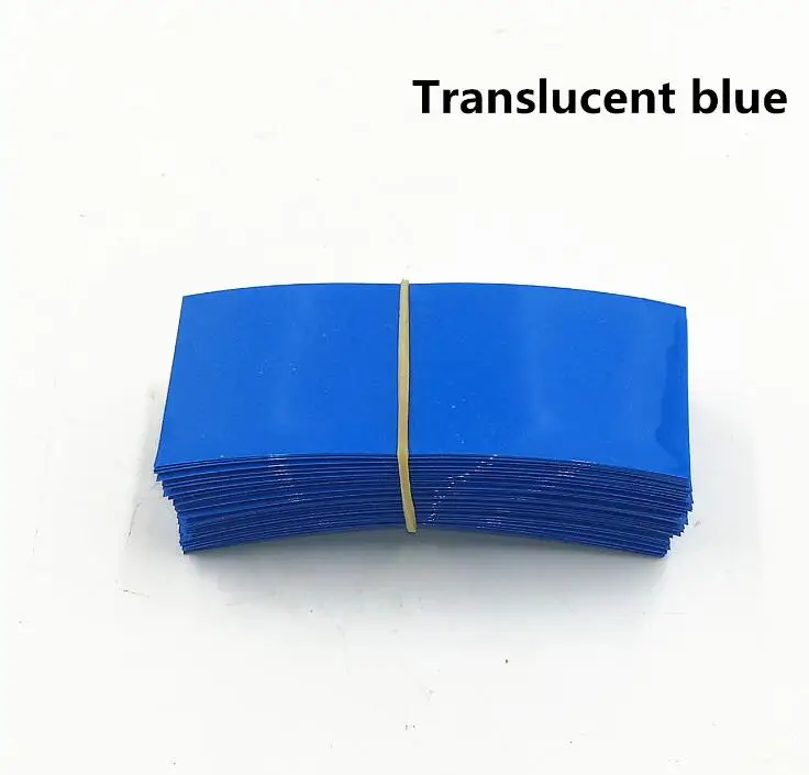 Translucent blue 500 шт 75*30 мм 18650 литиевая батарея пленка рукав обёрточная набор 9 цветов батарея оболочка батарея точечная сварка аксессуары - Цвет: Translucent blue