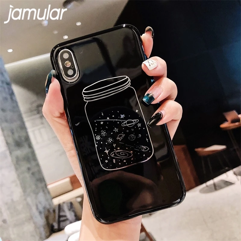 Чехол для телефона JAMULAR Glossy Space Planet Stars iPhone XR XS MAX 7X8 6s 6 Plus тонкий мягкий чехол из ТПУ