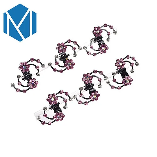 pink M MISM, 6 шт., новинка, стразы, цветок, заколки для волос, заколки-снежинки, аксессуары для волос, набор, заколки для волос, для женщин, девушек, для невесты - Цвет: pink
