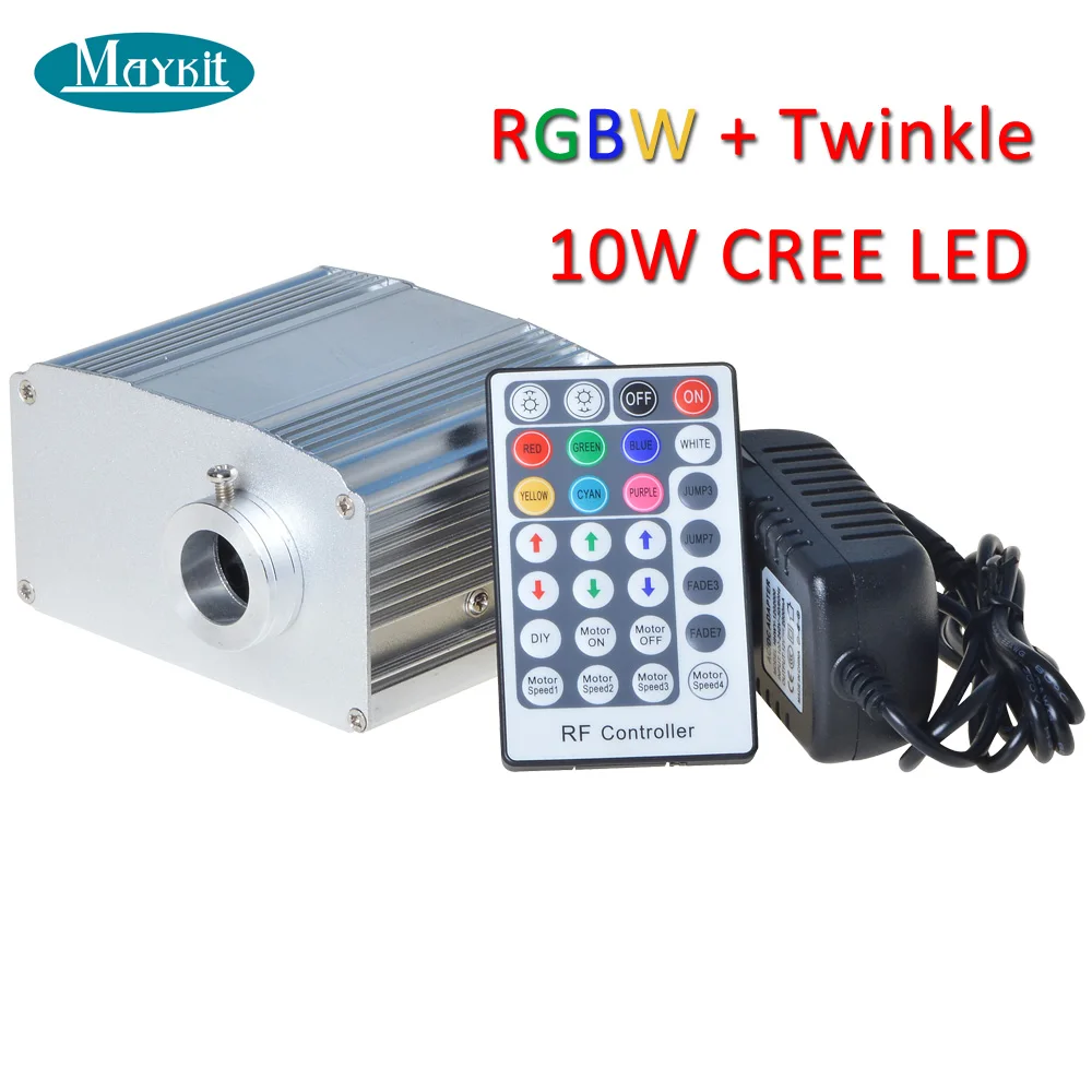 Maykit 10 Вт CREE Оптическое волокно RGBW Мерцающий СВЕТОДИОДНЫЙ потолочный светильник в виде звезды комплект 250 шт. 3 м 0,75 мм Fibra оптика светодиодный - Испускаемый цвет: MK-L10-RGBWT