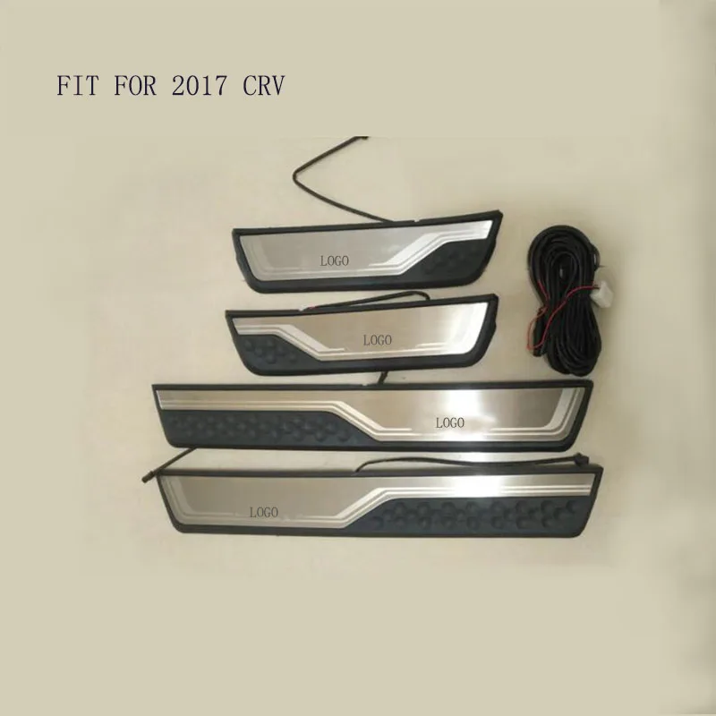 

Подходит для CRV 2017 2018, Стайлинг автомобиля, светодиодные накладки на пороги из нержавеющей стали для Honda CR-V CRV 2017, защита на пороги автомобиля