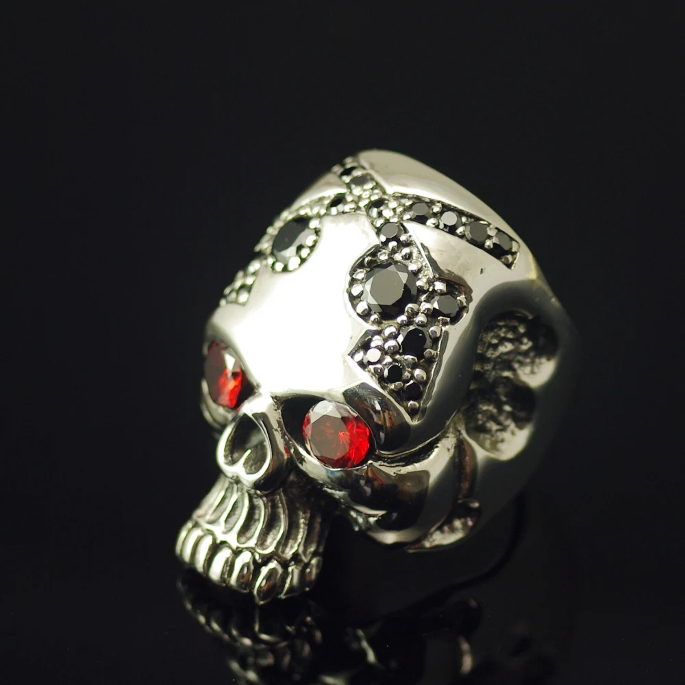 

925 pure silver skull double Men thai silver ring