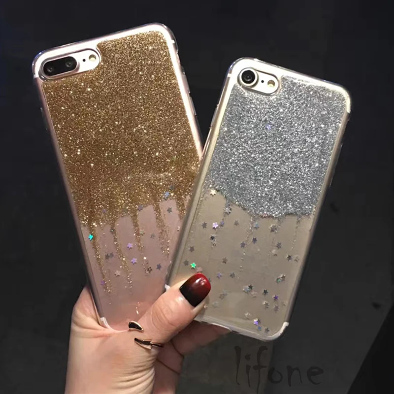 Мягкий чехол Kerzzil для iPhone 7 6 6S Plus блестящий черный чехол-накладка | Мобильные