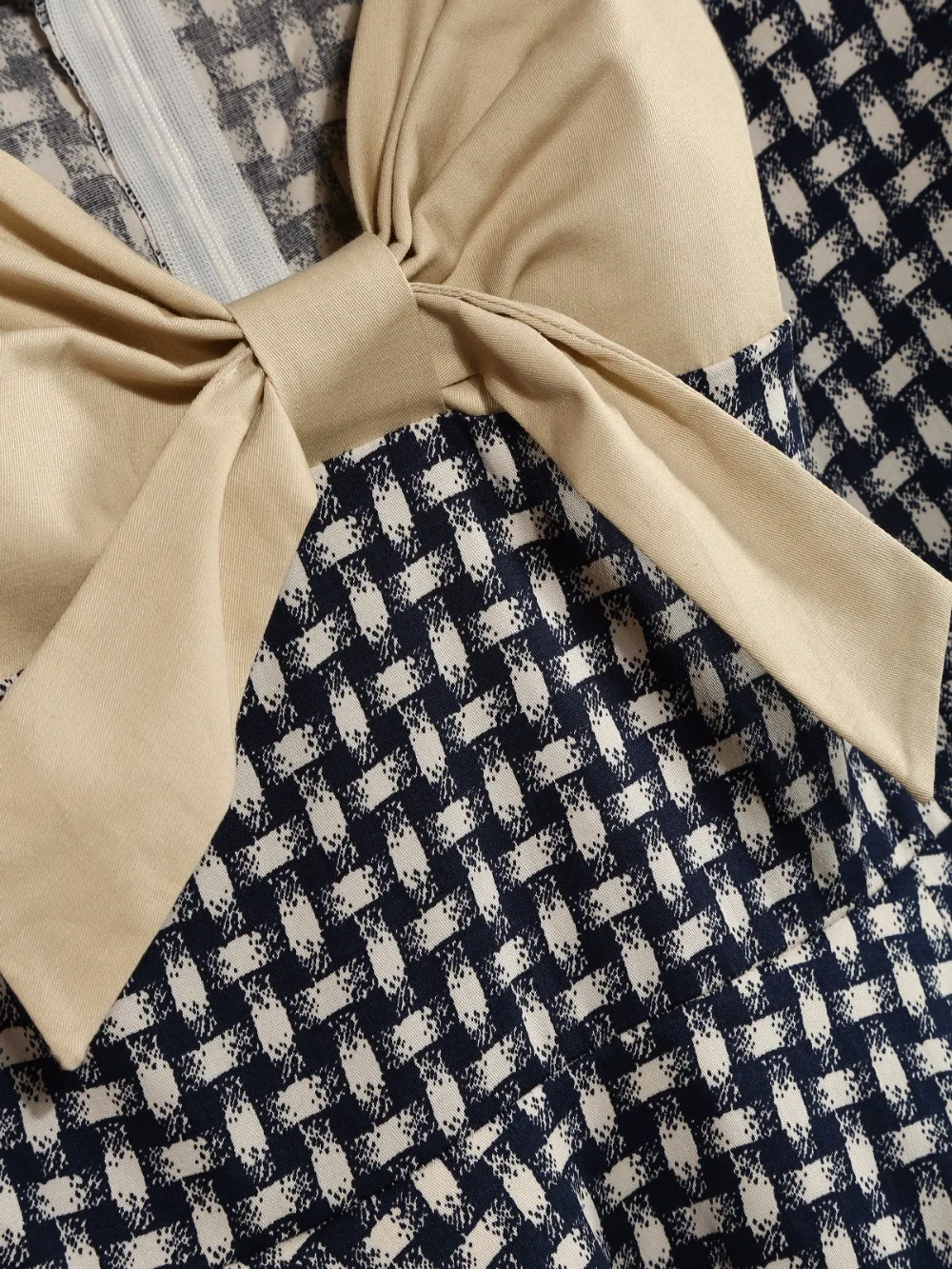 Для женщин Винтаж плед лоскутное свободное хлопковое платье Одри Хепберн 1950 s