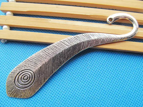 3 шт. античный серебряный тон/античная бронза с отпечатком пальца Kanzashi/Закладка