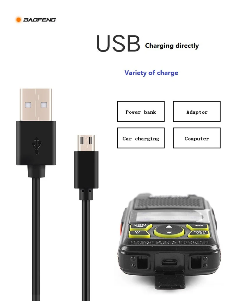 Новая портативная мини рация Baofeng ультратонкая Micro USB профессиональная для 400 470