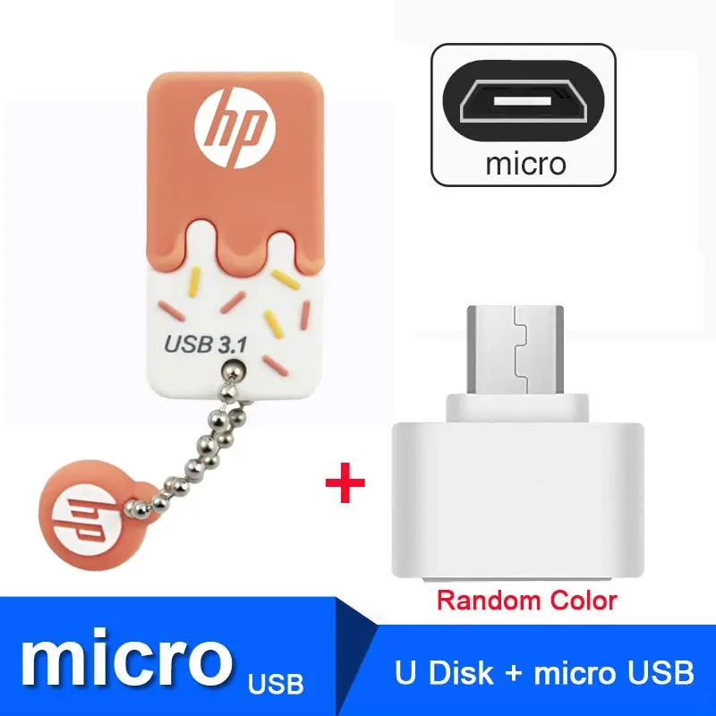 X778W-OTG Hp карту флэш-памяти с интерфейсом usb 32 gb мультфильм Мини высокой Скорость Флеш накопитель usb 3,1 силикагель 64 gb 128 gb Custom gift box логотип Новое поступление - Цвет: X778W-OTG