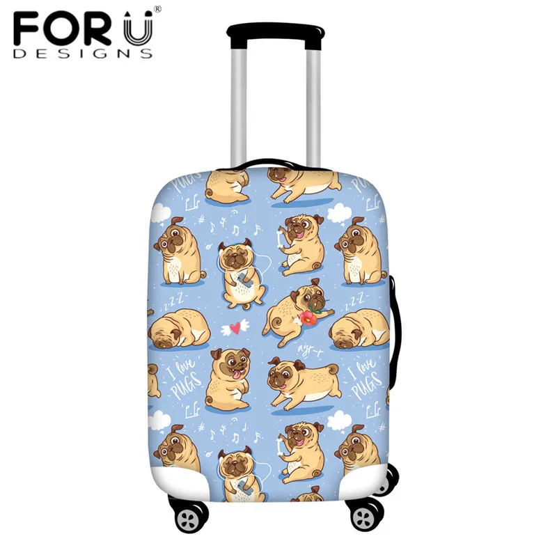 FORUDESIGNS/ дорожный Чехол для багажа, милый забавный мопс, Pupies, защита для багажа, чемодан, Защитные Чехлы, водонепроницаемый чехол - Цвет: HMG866