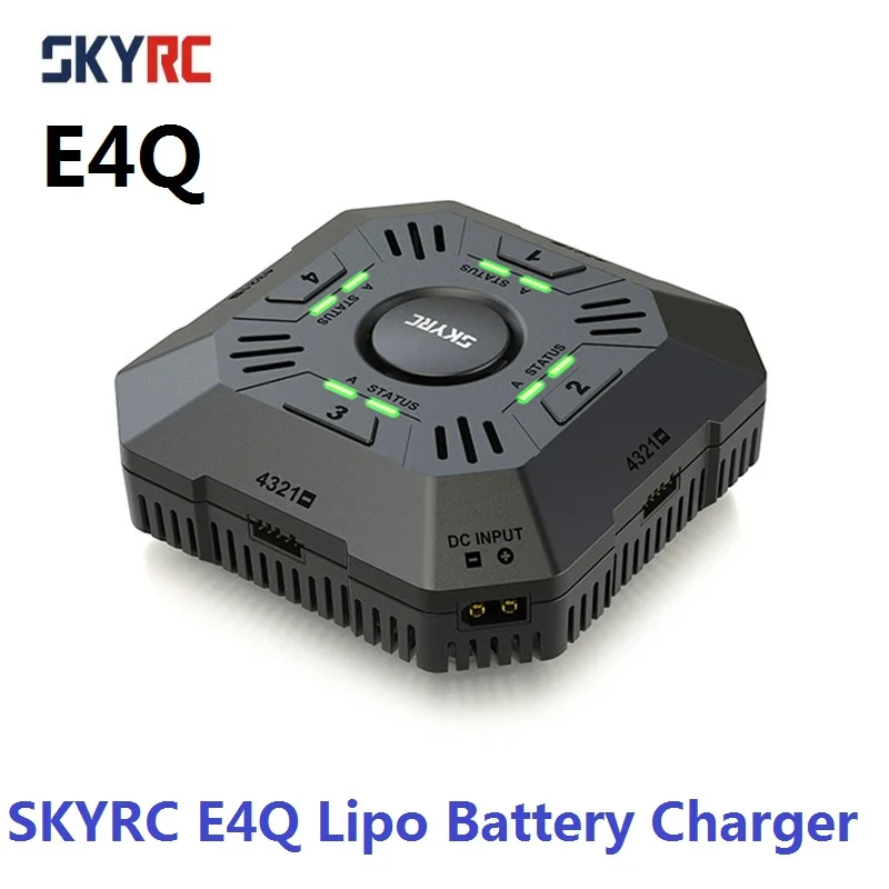 

SKYRC E4Q Charger 4 Ports Balance Charger for 2 - 4S LiPo Battery Charger 11-26.1V DC Input XT60 Connector 2A 3A 5A Adjustable