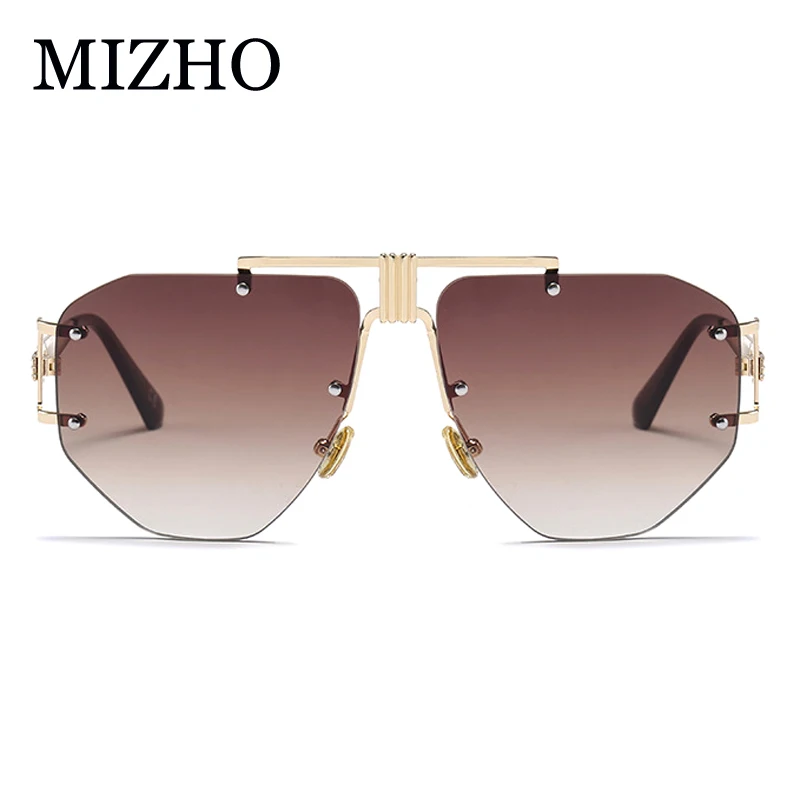 MIZHO 2019 Новая мода без оправы градиентный женские прозрачные солнцезащитные очки