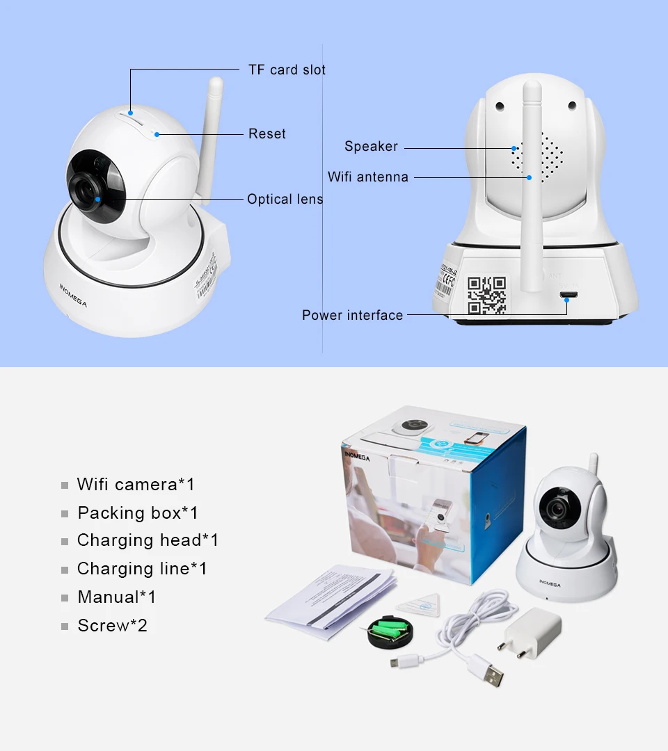 INQMEGA 1080P IP камера беспроводная домашняя камера безопасности камера наблюдения Wifi ночное видение CCTV камера Детский Монитор 1920*1080