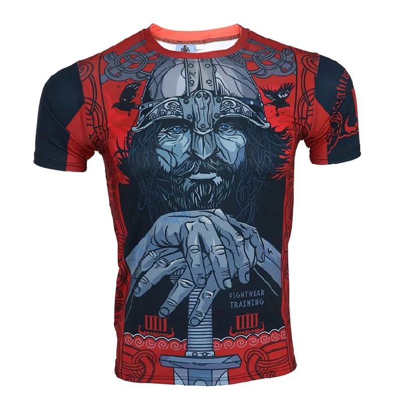 Style 1 Тренировочная футболка для воина бокса, футболка ММА, футболка кикбоксинг, муай-тай, тренировочная одежда, мужская хлопковая дышащая футболка для бега в тренажерном зале - Цвет: Style 1
