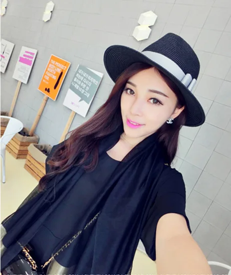 [DIFANNI] Silk Scarves Gold Women Scarf Fashion Black Stitching Long Section Shawl Muffler Organza | Аксессуары для одежды