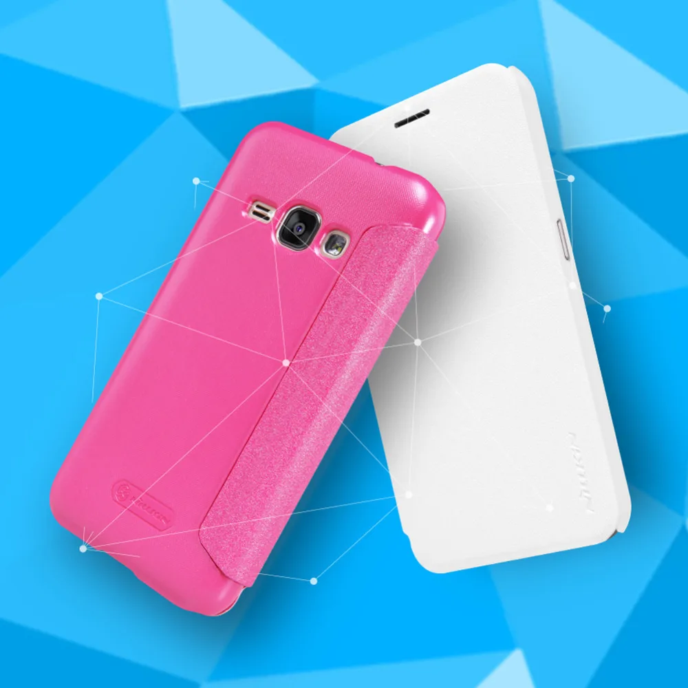 Nillkin для samsung J1 2016 чехол блестящий 4 5 дюймов phone house filp cover защитный чехол|case for j1|nillkin