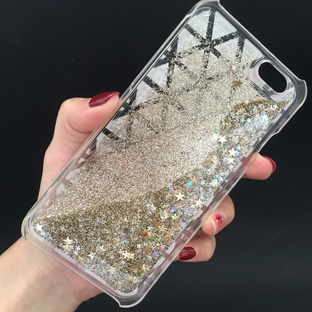 Красочные жидкости чехол для телефона iPhone 6 6S зыбучие пески Сияющий Блеск жесткий