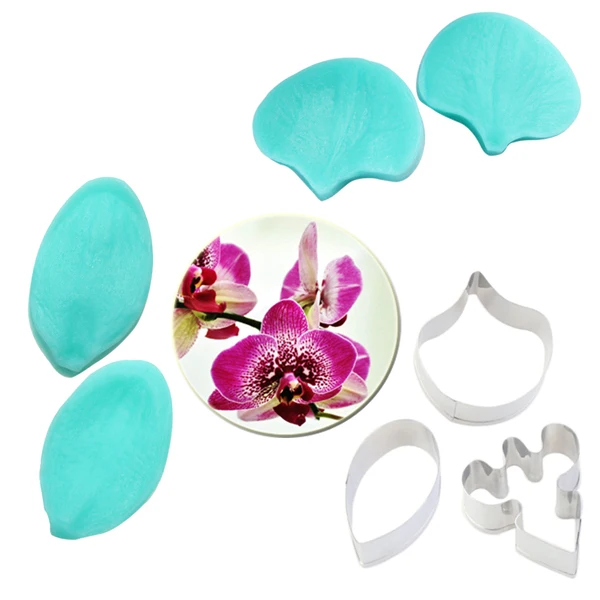 7pcs whole set A Фаленопсис Орхидея Veiner набор силиконовых форм для украшения торта инструменты форма для шоколадной мастики шоколад, инструменты для сахарного ремесла CS153 - Цвет: 7pcs whole set A