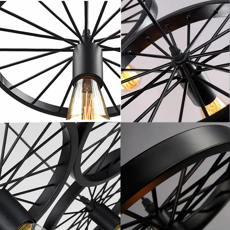 EEG Lighting Ретро Античная Художественная ковка большой сарай колеса подвесные