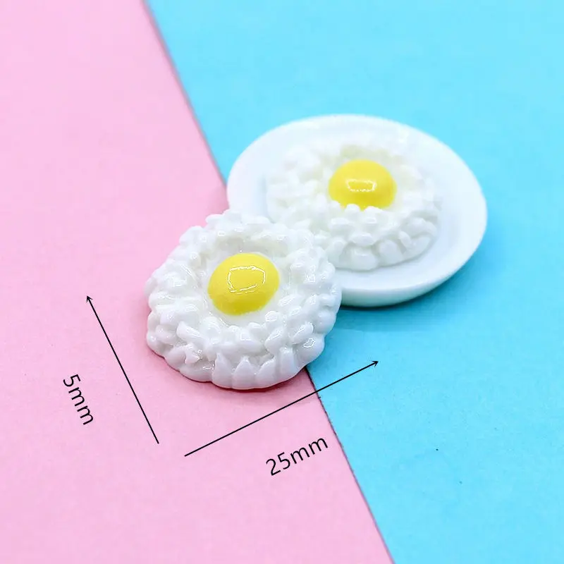 8 шт. Diy полимерное жареное яйцо 1:12 белое кабошон с плоской задней поверхностью