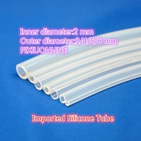 1pcs yt828 imported silicone tube id 2 mm od 3456 mm food grade capillary transparent hose plumbing hoses 1meter