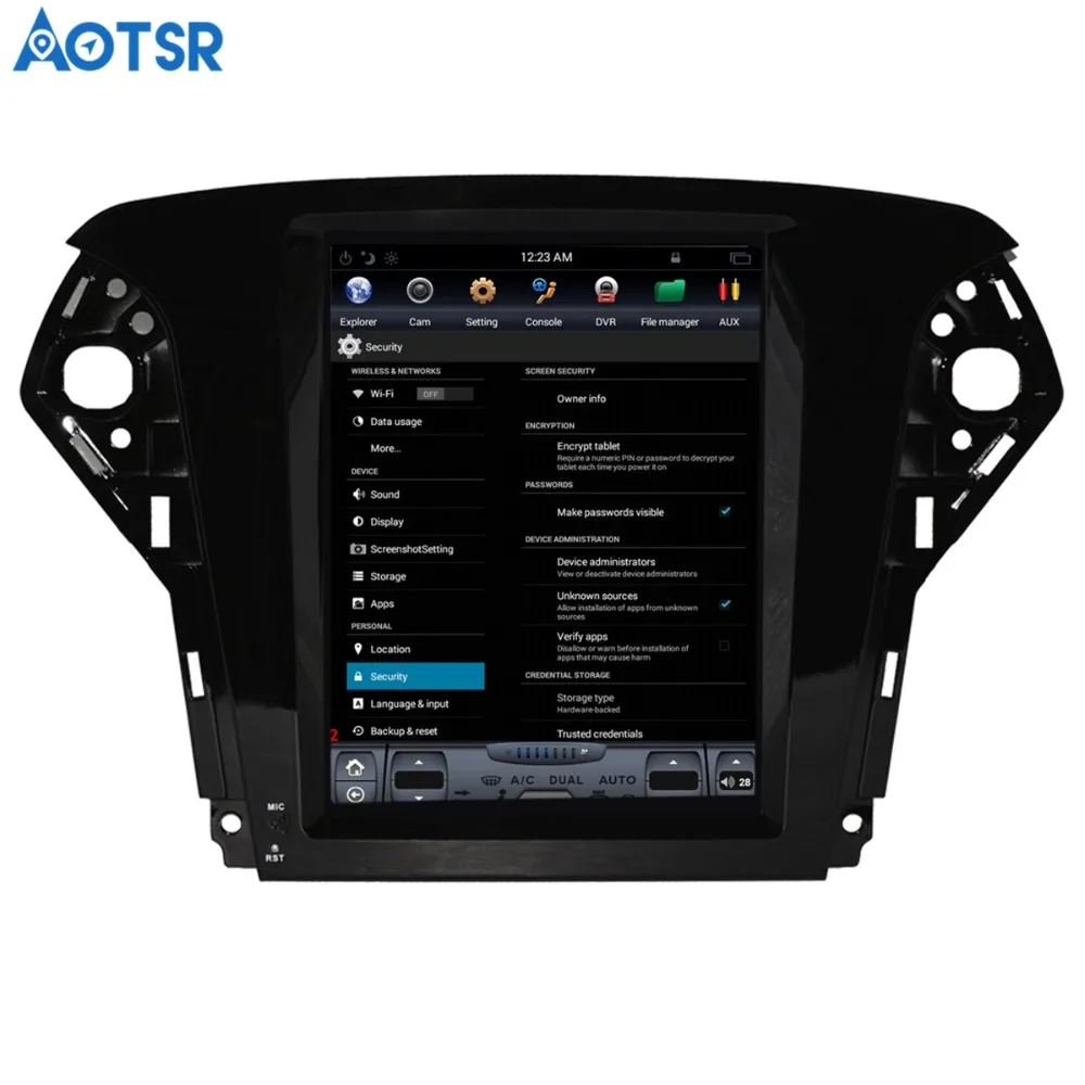 Автомобильный DVD плеер Aotsr Android 7 1 в стиле Tesla с GPS навигацией для Ford Mondeo 2007 2012 navi