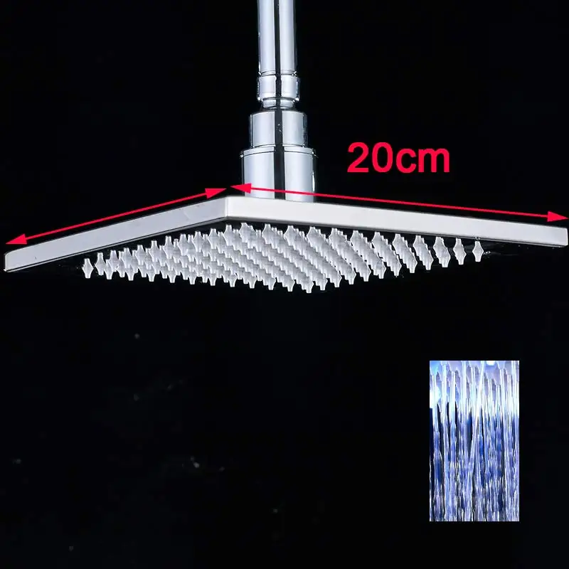chrome LED 8 СВЕТОДИОДНЫЙ " 10" 1" латунная душевая головка круглый/квадратный настенный верхний опрыскиватель насадка для душа(хром/шар/Матовый никель - Цвет: chrome LED 8