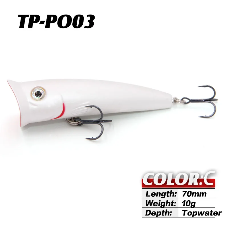 C TacklePRO PO03 популярная модель Topwater Товары для рыбалки приманки 70 мм 10 г жесткая приманка плавающая морская приманка для ловли карпа крючок mustad swim - Цвет: C