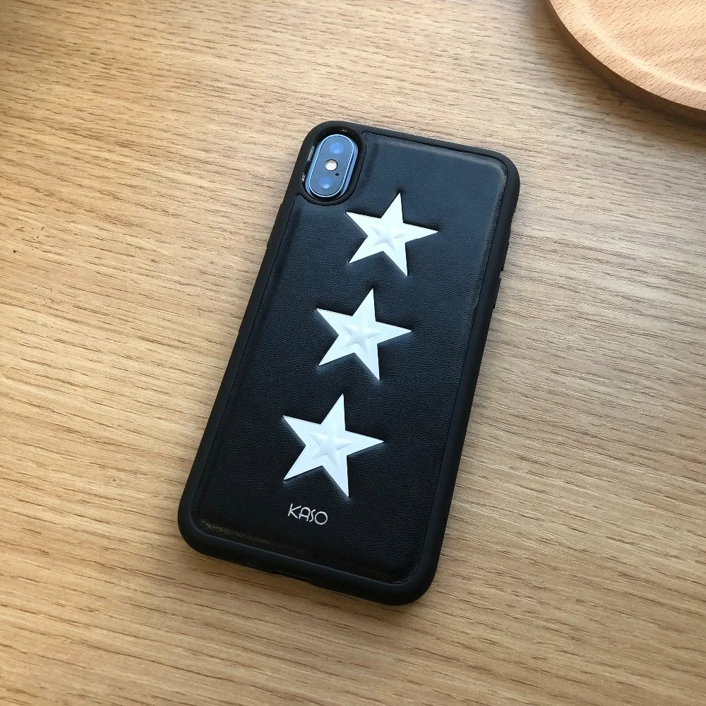 Японская мода телефон чехол для iPhone 6 7 8 плюс кожаная лампа-рефлектор Звезда Мягкая из ПУ для задней крышки для iPhone X XR Xax чехол