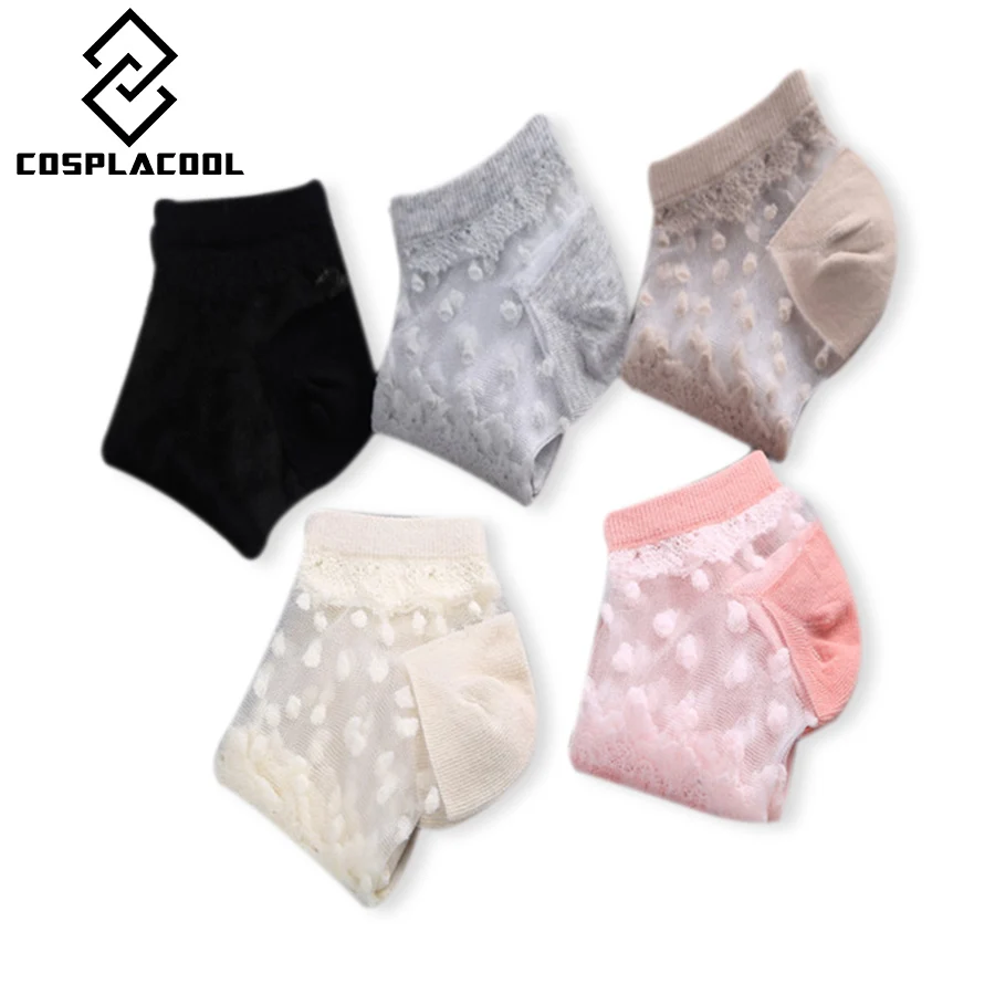 

[COSPLACOOL]Ultrathin Transparent Beautiful Crystal Lace Elastic Short Women Socks Fashion Cute Sweet Harajuku Socks