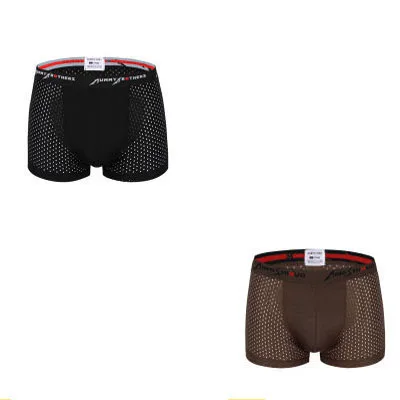 2pcs-blackcoffee 4 шт./лот боксер Для мужчин белье Плюс Размеры Для мужчин s Нижнее белье Боксер летом Lce шелковые трусы Man Боксер Марка Для мужчин Boxershort трусики - Цвет: 2pcs-blackcoffee
