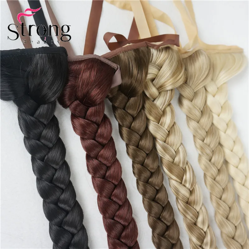 StrongBeauty, блонд, длинный рыбий хвост, коса, конский хвост, наращивание, синтетический зажим, шиньон, цвет на выбор
