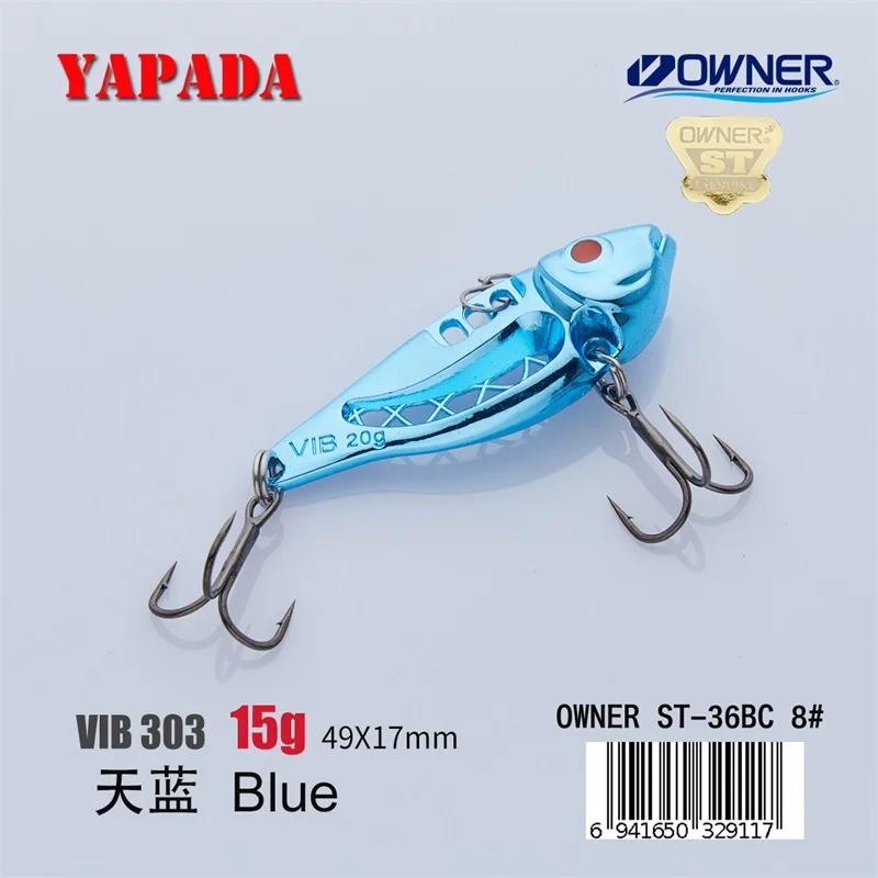 Blue 15g YAPADA VIB 303 Space 10 г/15 г Держатель тройной крючок 43-49 мм перо многоцветный цинковый сплав металл VIB рыболовные приманки для бас - Цвет: Blue 15g