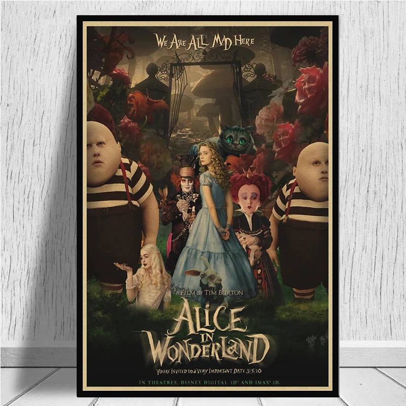 Alice in Wonderland крафт постеры для ретро фильмов настенные картины декора комнаты