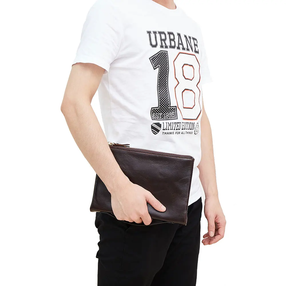 Joyir Brand Soft Cow Genuine Leather Men Clutch Bags Large Capacity Wallets Purse Long Strap Envelope Wristlet Carteras 2049 |