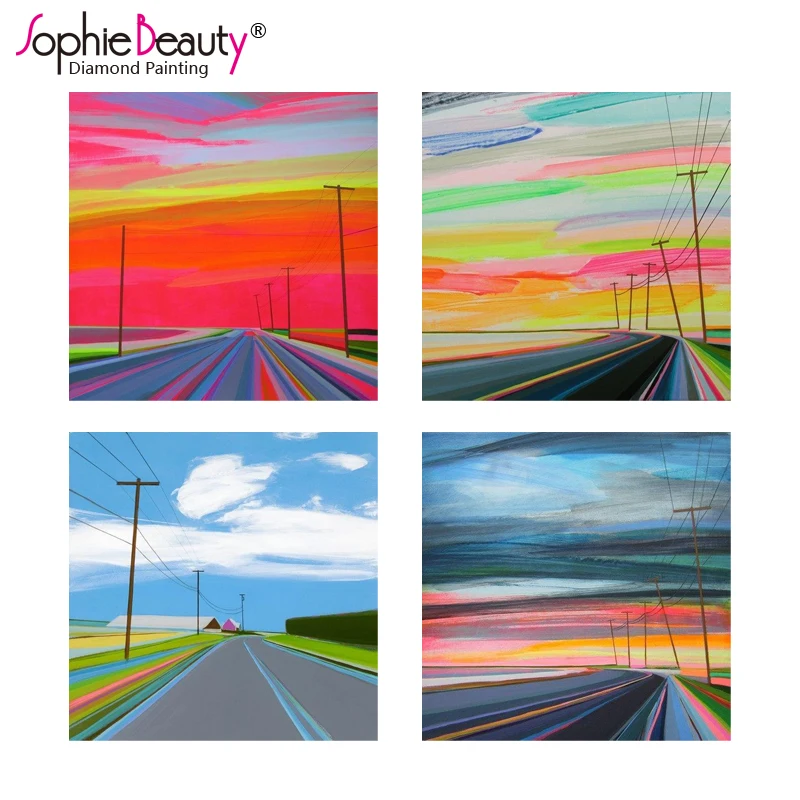 Diy Алмазная картина вышивка крестом красочные небесные дороги полностью