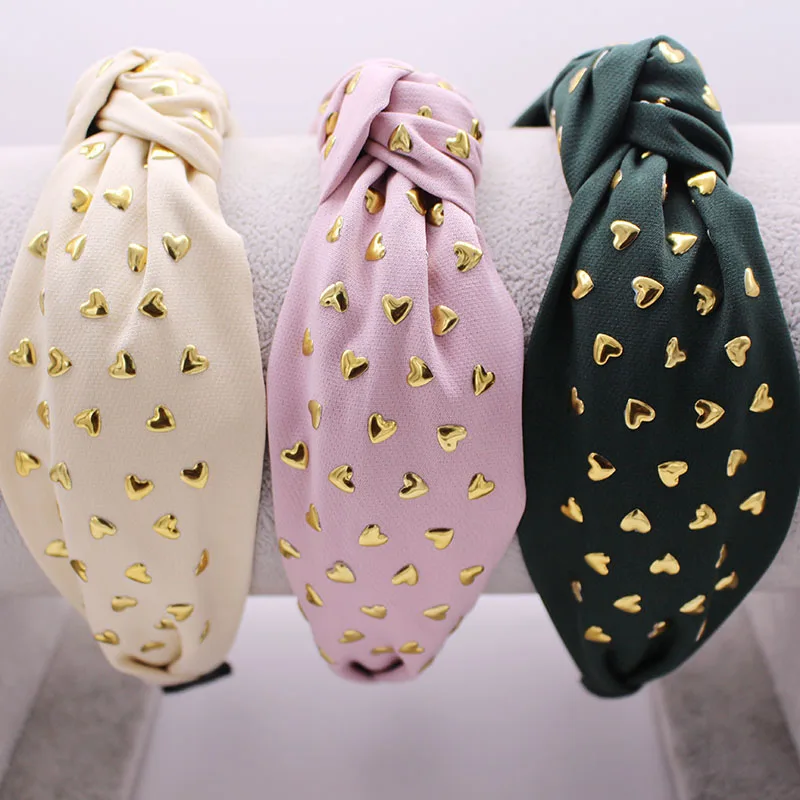 

Bohemian Ethnic Cotton Center Knot Hairband Heart Stamping Knotted Headband Hair Accessories